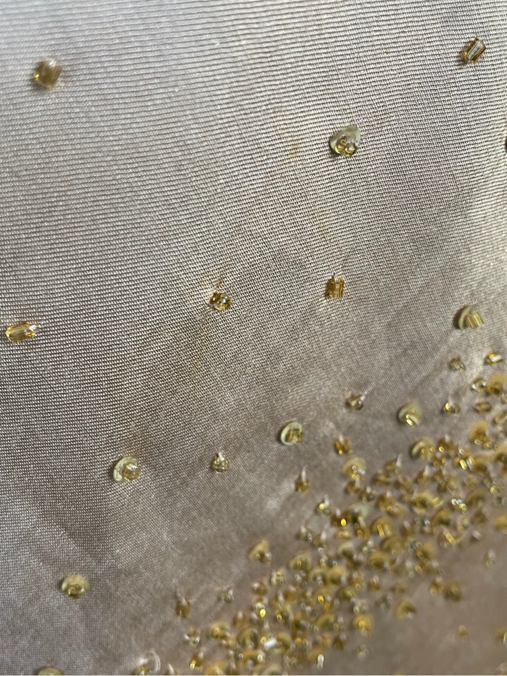 Vintage Y2K Niki Livas Gold sequin beaded open back asymmetric midi dress XS - Picture 14 of 14